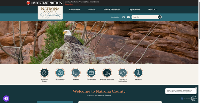 Security scan screenshot of https://www.natronacounty-wy.gov/