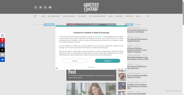 Security scan screenshot of https://addicted2success.com