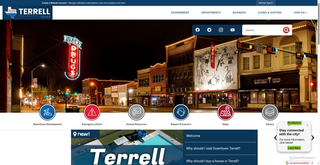 Security scan screenshot of https://terrelltx.gov/