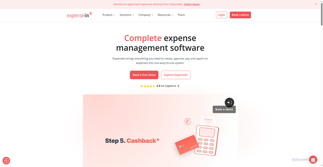 Security scan screenshot of https://expensein.com