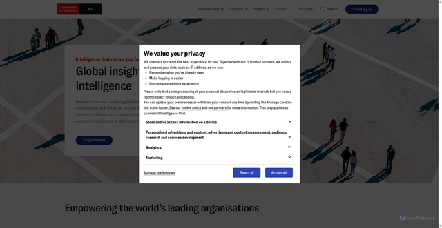 Security scan screenshot of https://eiu.com