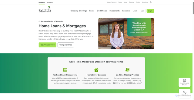 Security scan screenshot of https://www.summitcreditunion.com/borrow/mortgage-loan/