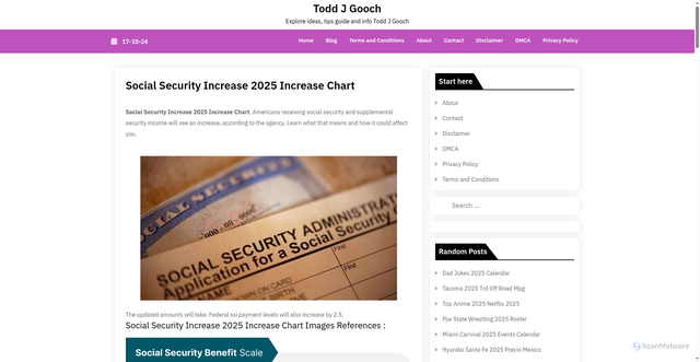 Security scan screenshot of https://toddjgoochd.pages.dev/rqbpb-social-security-increase-2025-increase-chart-jsdcf/