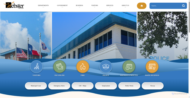 Security scan screenshot of https://webstertx.gov/