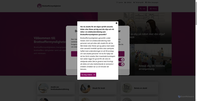 Security scan screenshot of https://www.brottsoffermyndigheten.se/