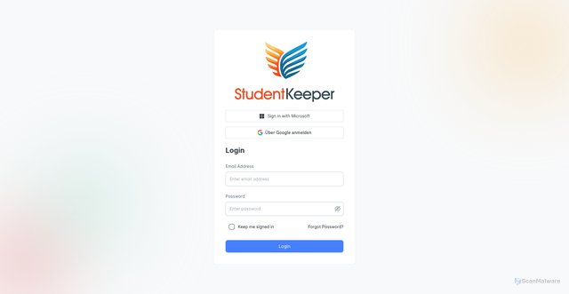 Security scan screenshot of https://us.studentkeeper.com
