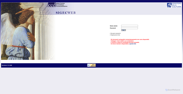 Security scan screenshot of https://sigecweb.beniculturali.it
