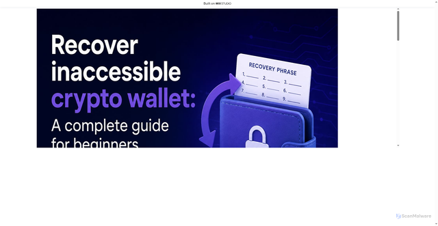 Security scan screenshot of https://recoverseeddphrase.wixstudio.com/wallet