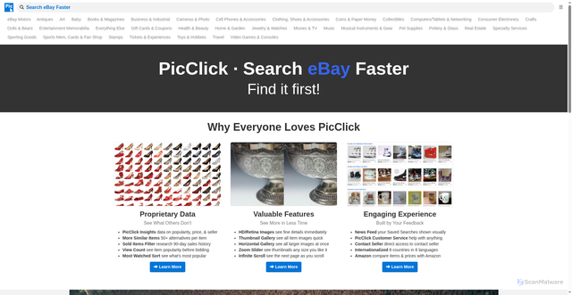 Security scan screenshot of https://picclick.com