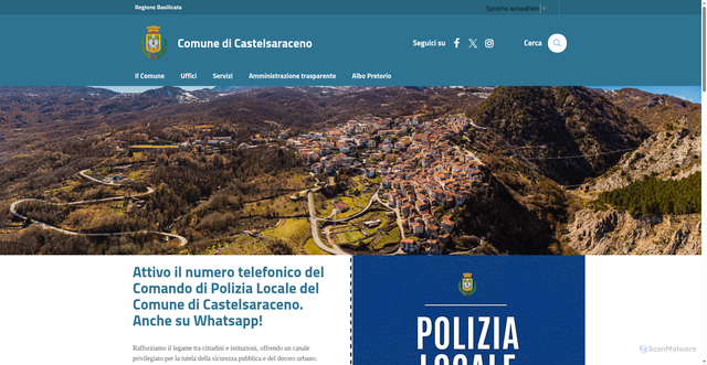 Security scan screenshot of https://comune.castelsaraceno.pz.it/