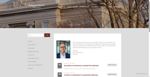 Security scan screenshot of https://marioncountyil.gov/