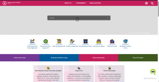 Security scan screenshot of https://stlouiscountymo.gov/