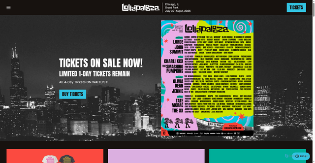 Security scan screenshot of https://www.lollapalooza.com/