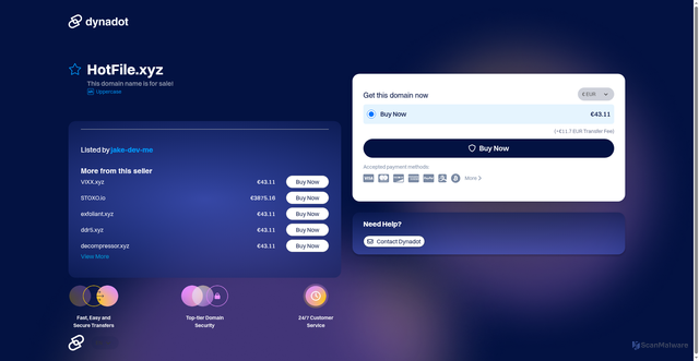 Security scan screenshot of http://hotfile.xyz/