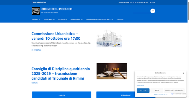 Security scan screenshot of https://rimini.ordingegneri.it/