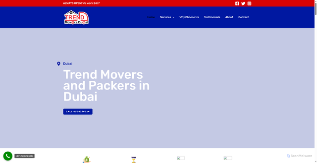 Security scan screenshot of https://trendmoversdubai.com