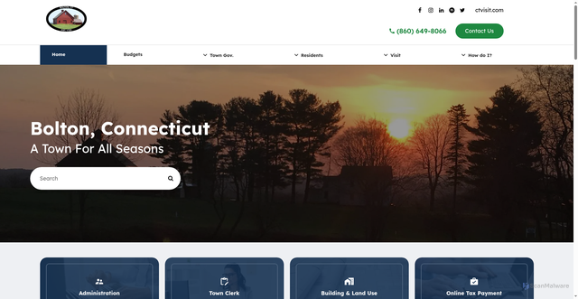 Security scan screenshot of https://www.boltonct.gov/