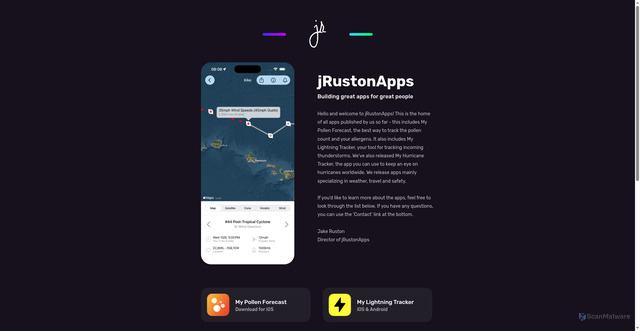 Security scan screenshot of https://www.jrustonapps.net/