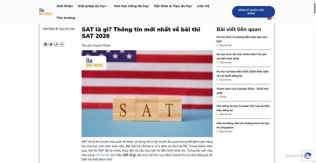 Security scan screenshot of https://iladuhoc.edu.vn/sat-la-gi.html