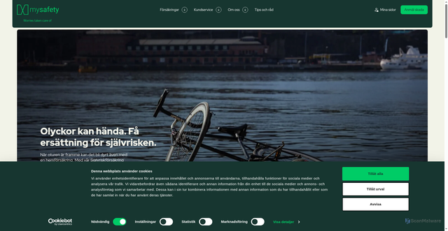 Security scan screenshot of https://mysafety.se