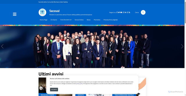 Security scan screenshot of https://www.secoval.it/