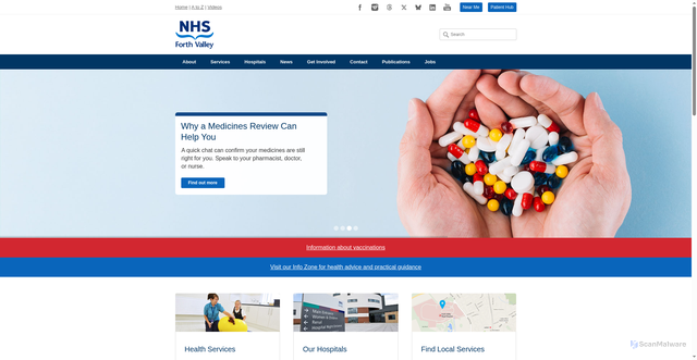 Security scan screenshot of http://www.nhsforthvalley.com