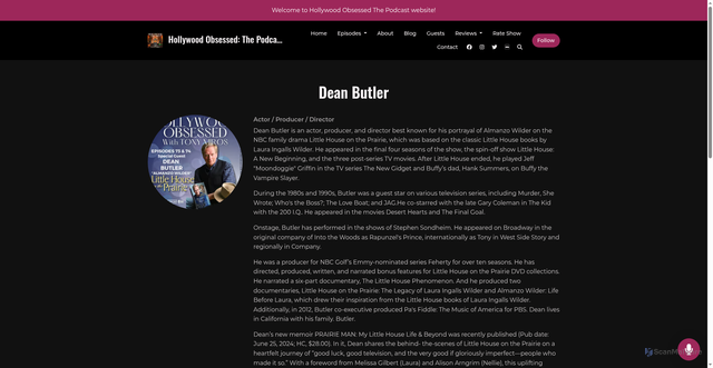 Security scan screenshot of https://www.hollywoodobsessedthepodcast.com/guests/dean-butler/