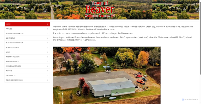 Security scan screenshot of https://townofbeaver.org/