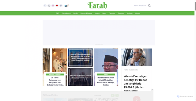 Security scan screenshot of https://farah.id