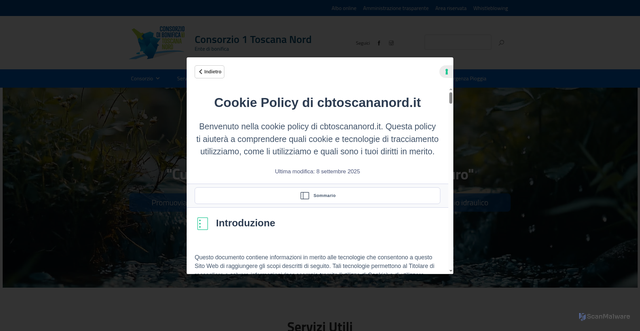 Security scan screenshot of https://cbtoscananord.it/
