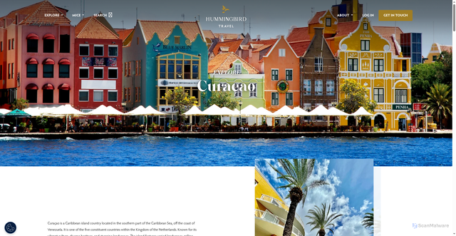 Security scan screenshot of https://hummingbird.travel/caribbean/curacao