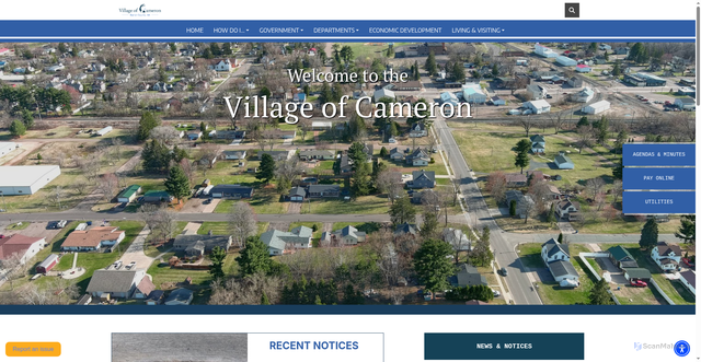 Security scan screenshot of https://cameronwi.gov/