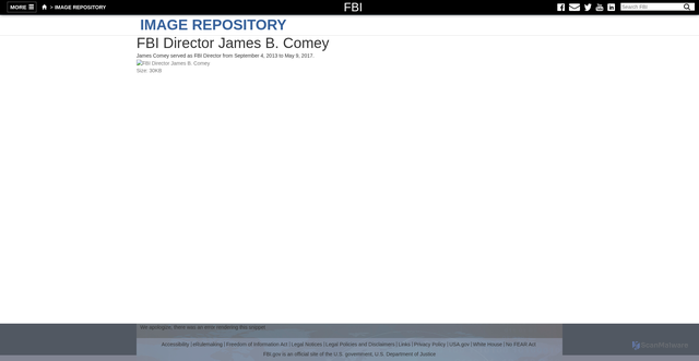 Security scan screenshot of https://leb.fbi.gov/image-repository/james-comey-official-portrait-8x10.jpeg/view