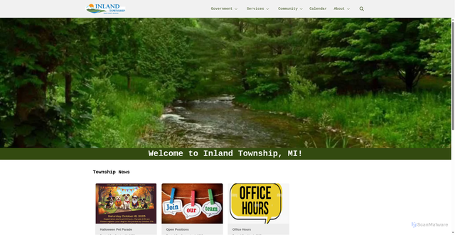 Security scan screenshot of https://inlandtownshipmi.gov/