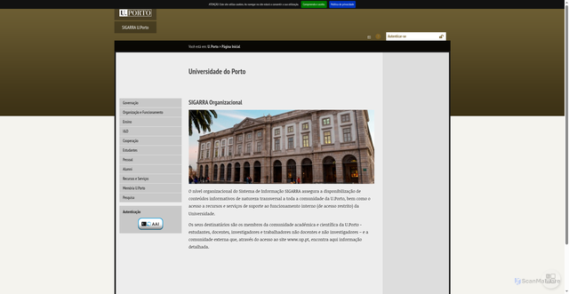 Security scan screenshot of https://sigarra.up.pt