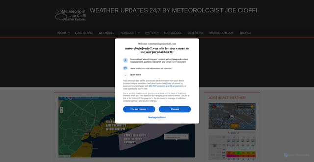 Security scan screenshot of https://www.meteorologistjoecioffi.com/high-wind-warning-flood-watch-coastal-flood-advisory-as-major-storm-brings-fierce-winds-heavy-rain/