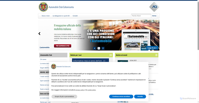 Security scan screenshot of https://caltanissetta.aci.it/