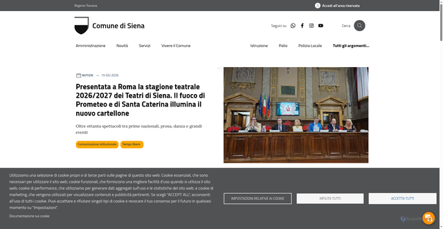 Security scan screenshot of https://www.comune.siena.it