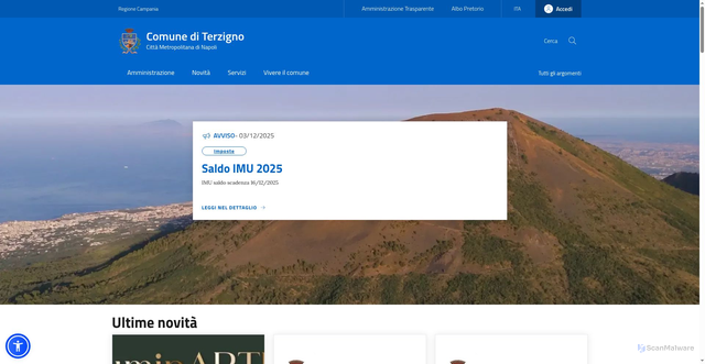 Security scan screenshot of https://www.comune.terzigno.na.it/