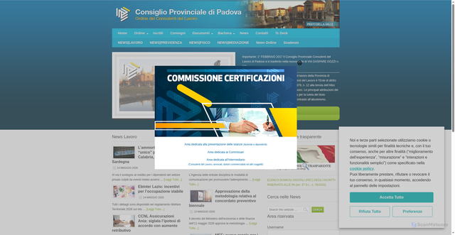 Security scan screenshot of https://www.consulentidellavoro.pd.it/