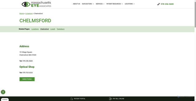 Security scan screenshot of https://www.masseyeassociates.com/locations/chelmsford/