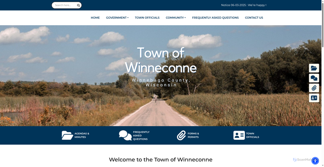 Security scan screenshot of https://townofwinneconne.gov/