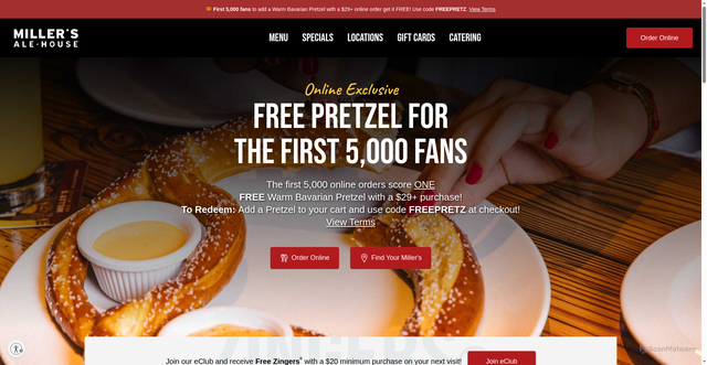 Security scan screenshot of https://millersalehouse.com/