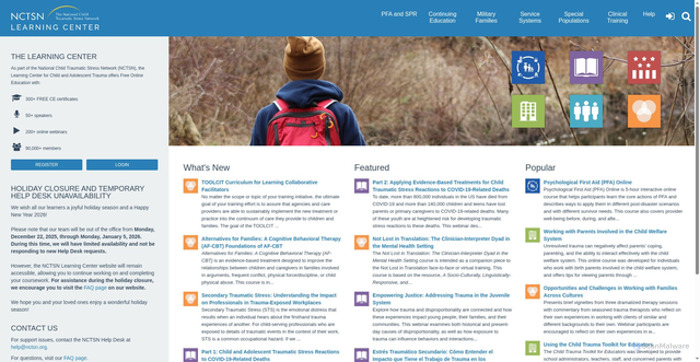 Security scan screenshot of https://learn.nctsn.org/