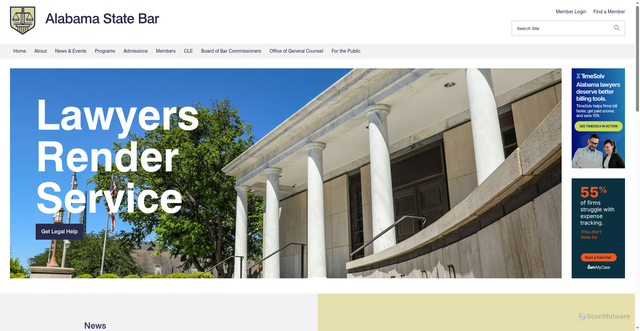 Security scan screenshot of https://www.alabar.org/