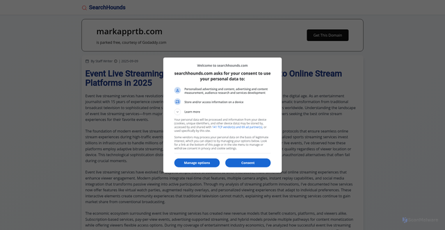 Security scan screenshot of https://markapprtb.com