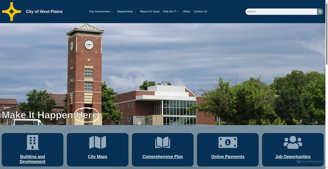 Security scan screenshot of https://westplains.gov/