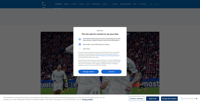 Security scan screenshot of https://supersport.com/football/uefa-champions-league/video/40e7b6ce-5376-46b0-ab74-508327998e3d/bayer-leverkusen-v-psv-match-in-5-uefa-champions-league