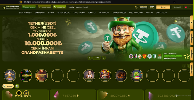 Security scan screenshot of https://grandpashabeet7082.com/