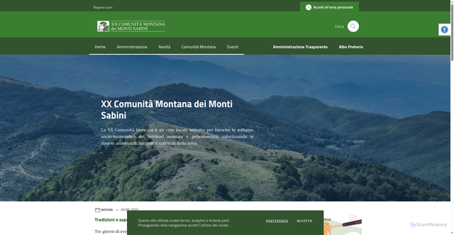 Security scan screenshot of https://cmmontisabini.it/